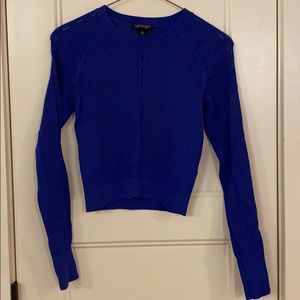 TOPSHOP royal blue mesh crop top